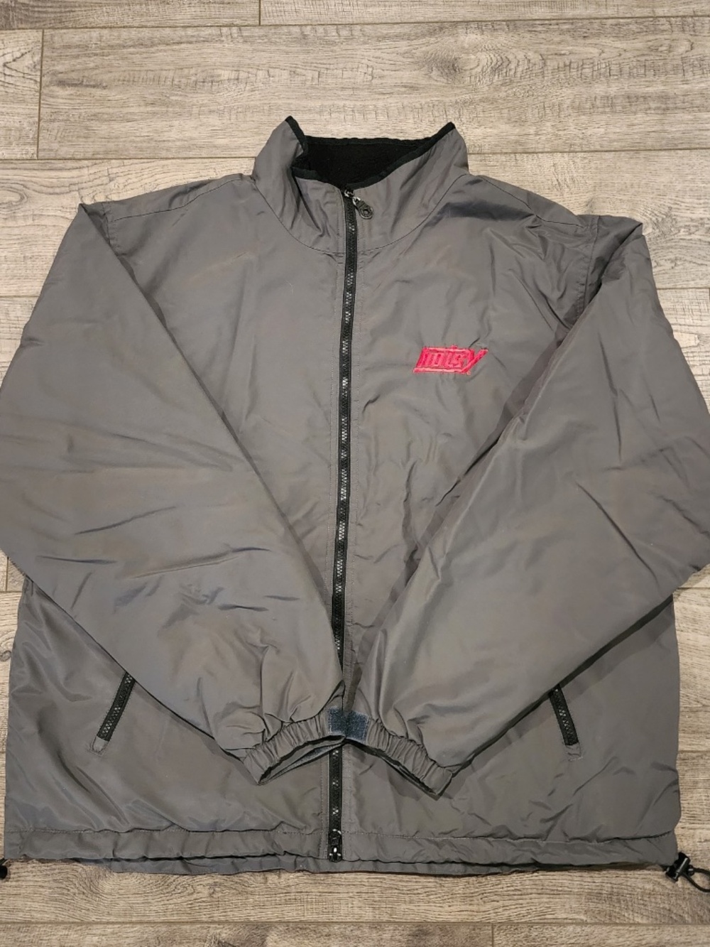 Tri-Mountain Mens Jacket Grey Size Large Embroidered Hotsy Zip Lined